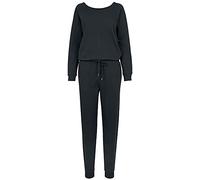 Urban Classics Jumpsuit Long Sleeve Terry Jumpsuit, Damen, 100% Baumwolle, unifarben, Schwarz XS