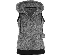Urban Classics Damen Ladies Melange Teddy Vest Indoor Weste, per Pack Mehrfarbig (blk/wht 00050), X-Large (Herstellergröße: XL)