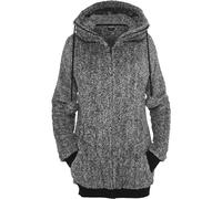 Urban Classics Ladies Melange Teddy Zip Hoody Frauen in Gr. XS in Grau