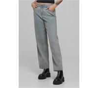 Bequeme Jeans URBAN CLASSICS "Urban Classics Ladies Mid Waist 90´s Jeans", Damen, Gr. 30, Normalgrößen, new light blau dirty washed, 100% Baumwolle, unifarben, casual, Jeans (63239067-30) new light bl