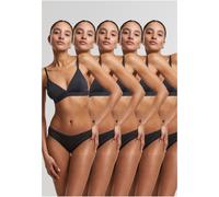 Urban Classics Damen Ladies Natural Fibre Slip 5-Pack TB7846C Black+Black+Black+Black+Black-XS