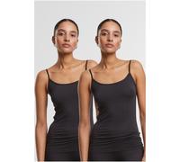 Urban Classics Damen Ladies Natural Fibre Tank Top 2-Pack TB7675A Black+Black-XS