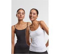 Urban Classics Damen Ladies Natural Fibre Tank Top 2-Pack TB7675A Black+White-XL