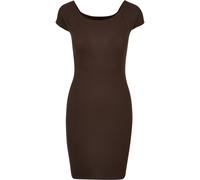Urban Classics Damen Kleid Ladies Off Shoulder Rib Dress – Schulterfrei, Slim Fit, Braun 3XL