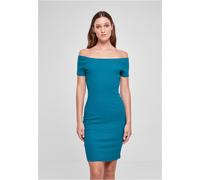Urban Classics Damen Ladies Off Shoulder Rib Dress Watergreen-L