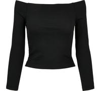 Urban Classics Ladies Off Shoulder Rib Longsleeve in Gr. L in Schwarz