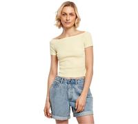 Urban Classics Damen Ladies Off Shoulder Rib Tee softyellow, 5XL