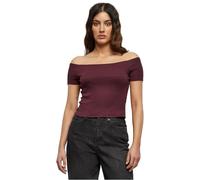 Urban Classics Damen Ladies Off Shoulder Rib Tee Top, per pack Rot (Redwine 02243), Medium (Herstellergröße: M)