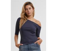 Urban Classics Damen Ladies Organic Asymmetric Rib Tee TB7096 Navy-L