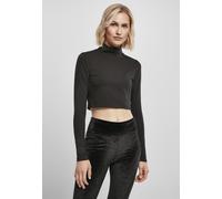 Urban Classics Damen Ladies Organic Cropped Turtelneck Longsleeve Black-3XL