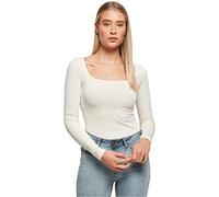 Langarmshirt URBAN CLASSICS "Urban Classics Damen Ladies Organic Longsleeve Body", Mädchen, Gr. 4XL, sandweiß, 95% Baumwolle, 5% Elasthan, unifarben, slim fit, eckiger Ausschnitt, Shirts Langarmshirt 