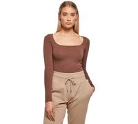Urban Classics Ladies Organic Longsleeve Body in Gr. 4XL in Braun