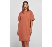 Urban Classics Ladies Organic Oversized Slit Tee Dress in Gr. 5XL in Braun