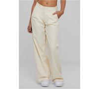 Urban Classics Damen Stoffhose – Bio, Bundfalten, weites Bein (Palazzo) – Gr. 30 White Sand