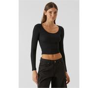 Urban Classics Damen Ladies Organic Rib Jersey Wide Neck Longsleeve TB7147 Black-5XL