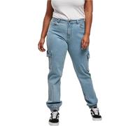 Urban Classics Ladies Organic Stretch Denim Cargo Pants in Gr. 29 in Blau