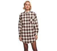 Urban Classics Ladies Oversized Check Flannel Shirt Dress in Gr. S in Pink