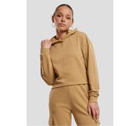 Kapuzenpullover URBAN CLASSICS "Urban Classics Damen Ladies Oversized Cropped Light Terry Hoodie", Damen, Gr. XL, beige (unionbeige), 35% Baumwolle, 35% Baumwolle (Bio), 30% Polyester, unifarben, casu