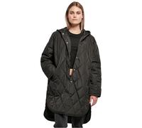 Urban Classics Damen Ladies Oversized Diamond Quilted Hooded Coat Mantel, Schwarz, XS EU