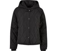 Urban Classics Damen Ladies Oversized Diamond Quilted Hooded Jacket Black-M