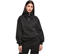 Urban Classics Damen Ladies Oversized High Neck Troyer Crew Sweatshirt, Black, M