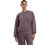 Sweater URBAN CLASSICS "Urban Classics Damen Ladies Oversized Light Terry Crewneck", Damen, Gr. XL, lila (fadedlila), 70% Baumwolle, 30% Polyester, unifarben, Rundhals, Sweatshirts Sweater (90261533-X
