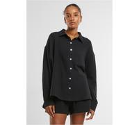 Klassische Bluse URBAN CLASSICS "Urban Classics Ladies Oversized Musselin Blouse", Damen, Gr. XS, schwarz, 100% Baumwolle, Blusen Klassische Bluse (72379936-XS)