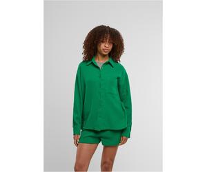 Urban Classics Damen Ladies Oversized Musselin Blouse TB7476 Froggreen-5XL