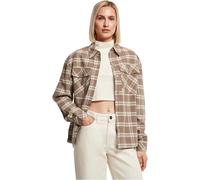 Urban Classics Damen Ladies Oversized Overshirt Lighttaupe/Whitesand-S