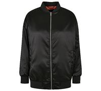 Sommerjacke URBAN CLASSICS "Damen Ladies Oversized Satin Bomber Jacket" Gr. M, schwarz (black) Damen Jacken Übergangsjacken (24869904-M)