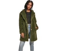 Urban Classics Damen Ladies Oversized Sherpa Coat Mantel, Grün (Olive 00176), Medium (Herstellergröße: M)