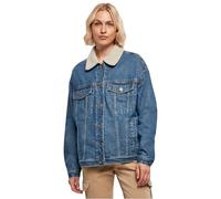 Urban Classics Ladies Oversized Sherpa Denim Jacket in Gr. L in Blau