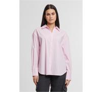Klassische Bluse URBAN CLASSICS "Urban Classics Ladies Oversized Striped Blouse", Damen, Gr. XXL, softpink, weiß, 69% Baumwolle, 29% Polyester, 2% Elasthan, Blusen (27026117-XXL) softpink, weiß
