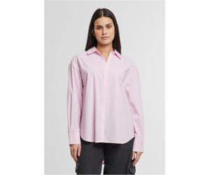 Urban Classics Damen Ladies Oversized Striped Blouse TB7176 Softpink/White-M