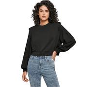 Urban Classics Sweatshirt Damen Modal-Terry Rundhals mit gepolsterter Schulter Schwarz Größe XXL
