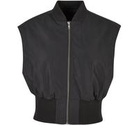 Urban Classics Ladies Recycled Short Bomber Vest in Gr. 4XL in Schwarz