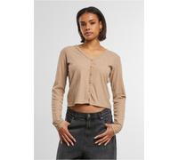 Urban Classics Damen Rippstrick-Cardigan beigemelange Größe L