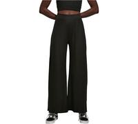 Urban Classics Ladies Rib Jersey Wide Leg Pants in Gr. S in Schwarz