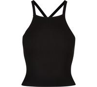 Urban Classics Damen Top Ladies Rib Knit Crossed Back Top Black XL