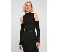 Urban Classics Damen Ladies Rib Knit Cut Out Sleeve Longsleeve Black-3XL