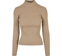 Urban Classics Damen Rollkragenpullover Rippstrick Beige XS