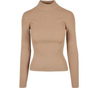 Sweater URBAN CLASSICS "Urban Classics Damen Ladies Rib Knit Turtelneck Sweater", Damen, Gr. S, beige (unionbeige), 35% Viskose, 35% Polyester, 30% Elasthan, unifarben, Langarm, Sweatshirts (59241117-