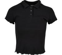 Urban Classics Damen TB5978-Ladies Rib Polo Tee Polohemd, Black, S