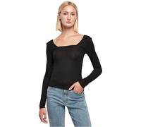 Urban Classics Damen Ladies Rib Squared Neckline Longsleeve T-Shirt, Schwarz, L EU
