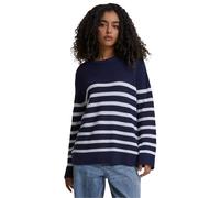Urban Classics Damen Rundhalspullover Rippenstrick gestreift Navy/Weiß XS