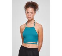 Urban Classics Damen Ladies Rib Trapeze Cropped Top Watergreen-XS