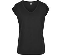 Urban Classics Damen Ladies Round V-Neck Extended Shoulder Tee T-Shirt,per Pack Schwarz (Black 00007),XXXX-Large (Herstellergröße:4XL)