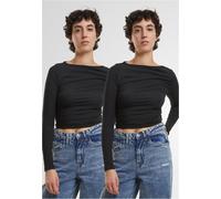 Urban Classics Ruffled Super Slim Langarm-t-shirt 2 Einheiten 2XL Black