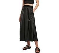 Urban Classics Satin Midirock - 95% Polyester/5% Elasthan, unifarben - XS Schwarz
