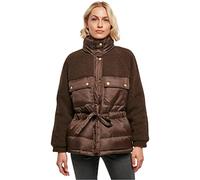 Urban Classics Damen Ladies Sherpa Mix Puffer Jacket Brown, L